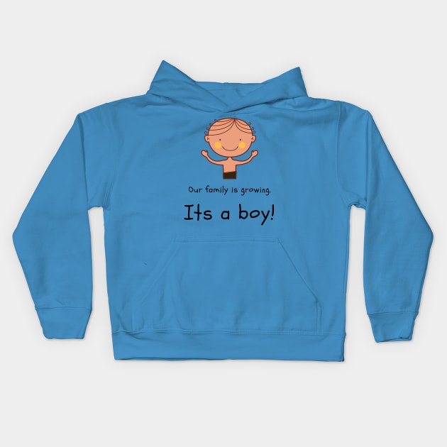 Love this 'Our family is growing. Its a boy' t-shirt! Kids Hoodie by Valdesigns